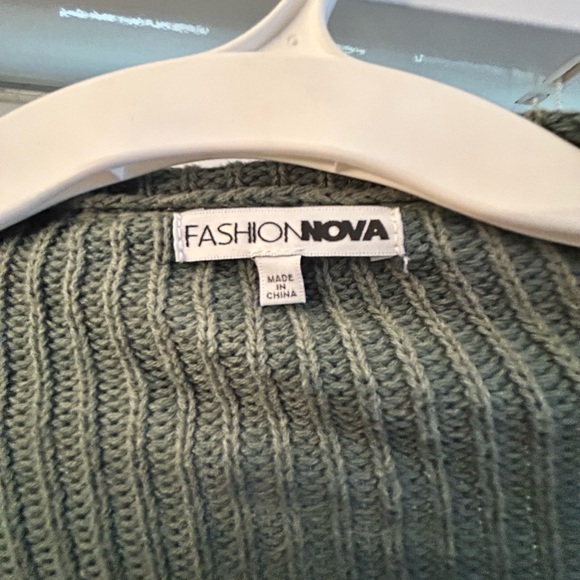 NWOT Fashion Nova Olive Green Knit Sweater Top - Picture 7 of 10